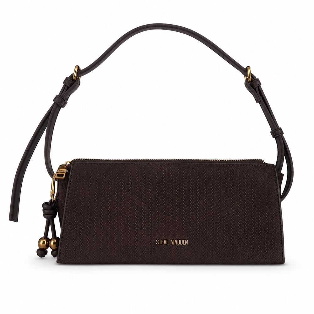 Steve Madden Broyaal Chocolate Brown Woven Shoulder Bag DT628260 NWT